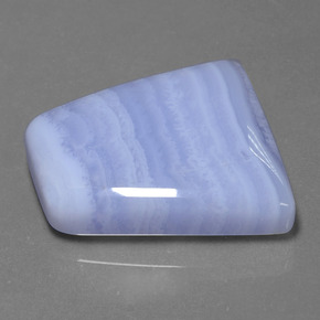Ágata azul natural de 36,34 ct, forma elegante, translúcido