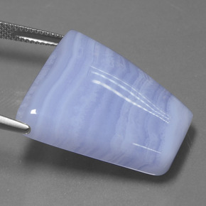 Ágata azul natural de 36,34 ct, forma elegante, translúcido