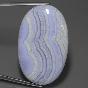 Ágata azul natural de 57,92 ct, corte óvalo, opaco