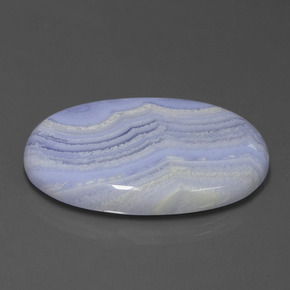 Ágata azul natural de 57,92 ct, corte óvalo, opaco