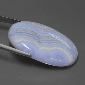 Ágata azul natural de 57,92 ct, corte óvalo, opaco