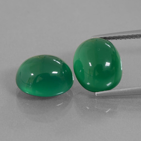 Gemas de ágata verde natural de 8,66 ct, corte óvalo, translúcido