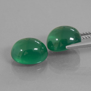 Gemas de ágata verde natural de 8,66 ct, corte óvalo, translúcido