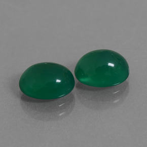 Gemas de ágata verde natural de  ct, corte óvalo, translúcido