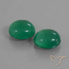 Gemas de Ágata Verde cálido natural de 14.46 ct, Ovalada, Translúcido