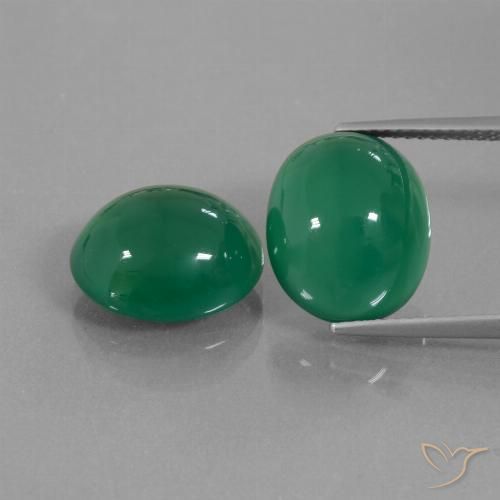 Gemas de ágata verde natural de 13,04 ct, corte óvalo, translúcido
