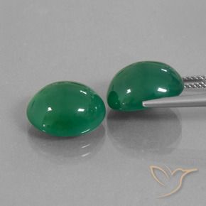 Gemas de ágata verde natural de 13,04 ct, corte óvalo, translúcido