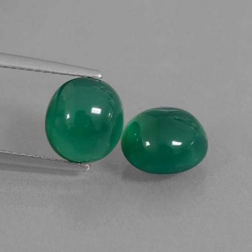 Gemas de Ágata Verde bosque natural de 5.36 ct, Corte Óvalo, Translúcido