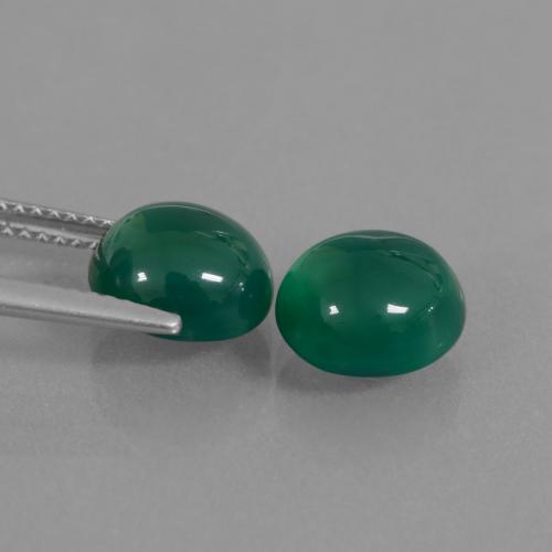 Gemas de Ágata Verde bosque natural de 5.36 ct, Corte Óvalo, Translúcido
