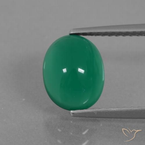 2.33ct Natural Verde pino Ágata, Ovalada, Translúcido
