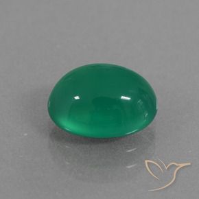 Ágata Verde pino natural de 2.33 ct, Ovalada, Translúcido