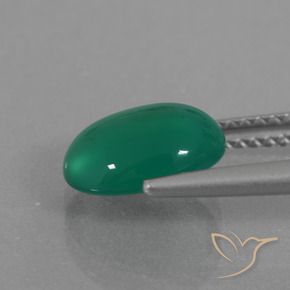 Ágata Verde medio natural de 2.11 ct, Ovalada, Translúcido