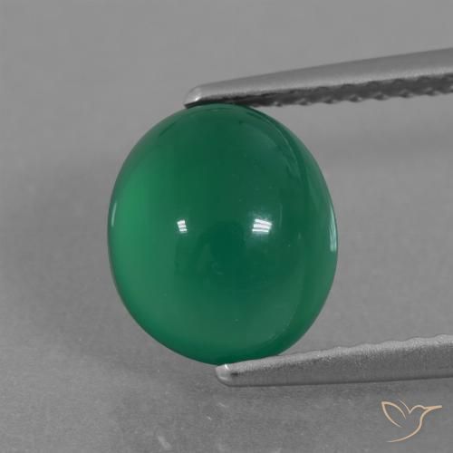 2.63ct Natural Verde cálido Ágata, Ovalada, Translúcido