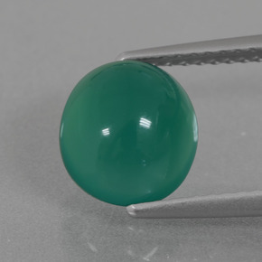 Ágata Verde medio natural de 2.55 ct, Corte Óvalo, Translúcido