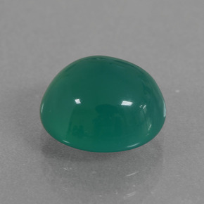 Ágata Verde medio natural de 2.55 ct, Corte Óvalo, Translúcido