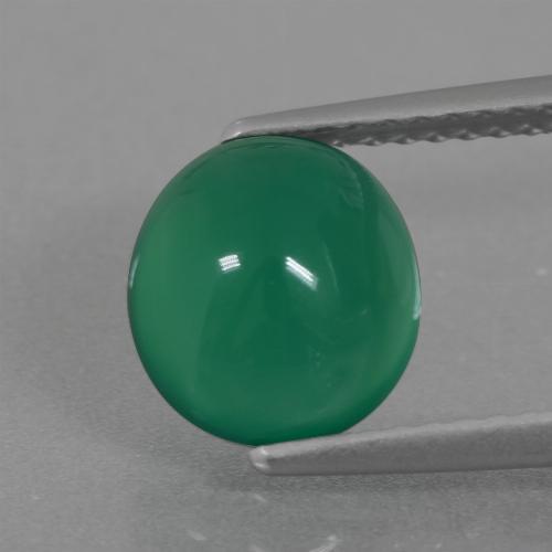 Ágata verde natural de 2,49 ct, corte óvalo, translúcido
