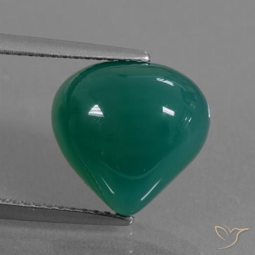 6.12ct Natural Verde frío Ágata, En forma de pera, Translúcido