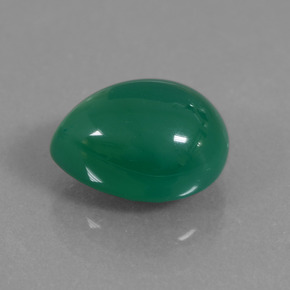 Ágata Verde cálido natural de 7.29 ct, En forma de pera, Translúcido
