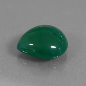 Ágata Verde natural de 6.09 ct, En forma de pera, Translúcido