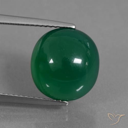 7.02ct Natural Verde medio Ágata, Ovalada, Translúcido