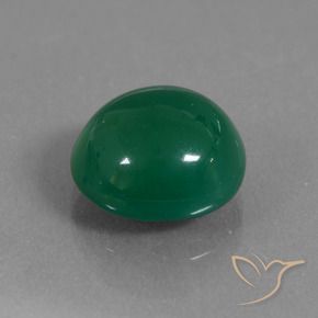 Ágata Verde medio natural de 7.02 ct, Ovalada, Translúcido
