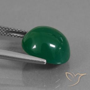 Ágata Verde medio natural de 7.02 ct, Ovalada, Translúcido