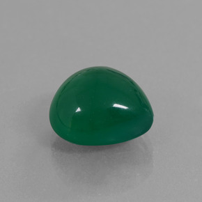 Ágata verde natural de 6,45 ct, en forma de pera, translúcido