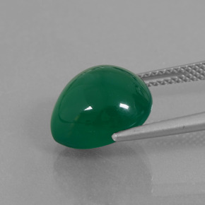 Ágata verde natural de 6,45 ct, en forma de pera, translúcido