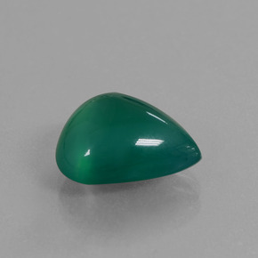 Ágata verde natural de 5,89 ct, en forma de pera, translúcido