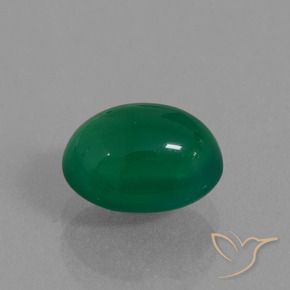 Ágata Verde bosque natural de 2.24 ct, Ovalada, Translúcido