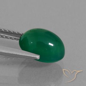 Ágata Verde bosque natural de 2.24 ct, Ovalada, Translúcido