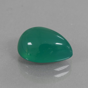 Ágata Verde natural de 3.72 ct, En forma de pera, Translúcido