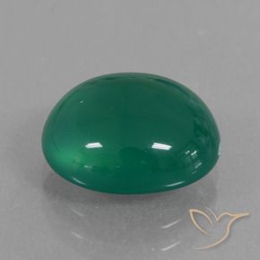 Ágata Verde intenso medio natural de 3.83 ct, Ovalada, Translúcido