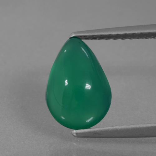 Ágata verde natural de 2,19 ct, en forma de pera, translúcido
