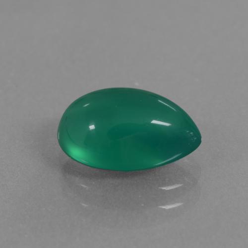 Ágata verde natural de 2,19 ct, en forma de pera, translúcido