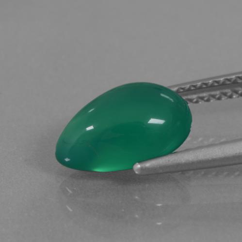 Ágata verde natural de 2,19 ct, en forma de pera, translúcido