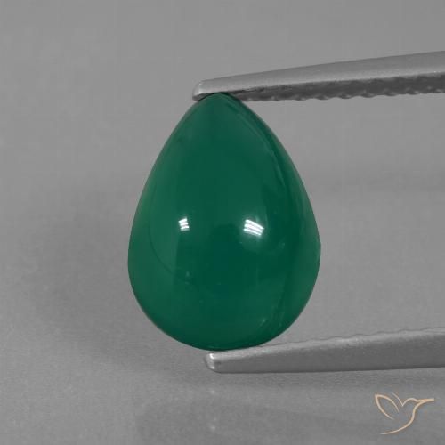 2.54ct Natural Verde Ágata, En forma de pera, Translúcido