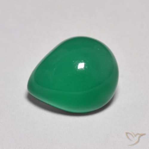 2.67ct Natural Verde intenso medio Ágata, En forma de pera, Translúcido
