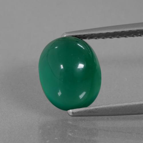 Ágata verde natural de 2,66 ct, corte óvalo, translúcido