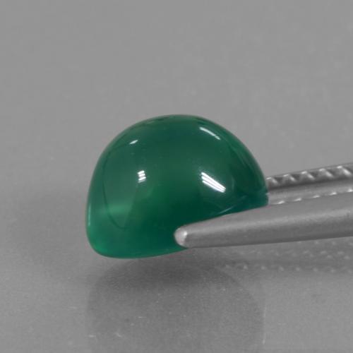 Ágata verde natural de 2,66 ct, corte óvalo, translúcido