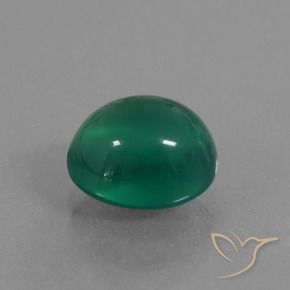 Ágata Verde intenso medio natural de 2.46 ct, Ovalada, Translúcido