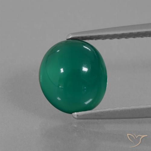 2.25ct Natural Verde Ágata, Ovalada, Translúcido