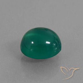 Ágata Verde natural de 2.25 ct, Ovalada, Translúcido