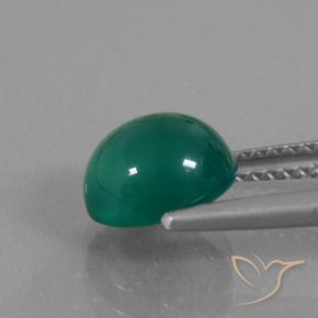 Ágata Verde natural de 2.25 ct, Ovalada, Translúcido