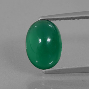 Ágata verde natural de 1,98 ct, corte óvalo, translúcido