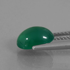 Ágata verde natural de 1,98 ct, corte óvalo, translúcido