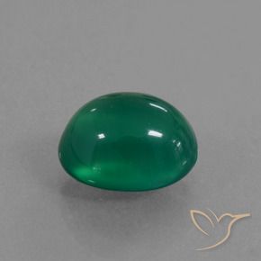 Ágata Verde bosque natural de 2.40 ct, Ovalada, Translúcido