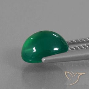 Ágata Verde bosque natural de 2.40 ct, Ovalada, Translúcido