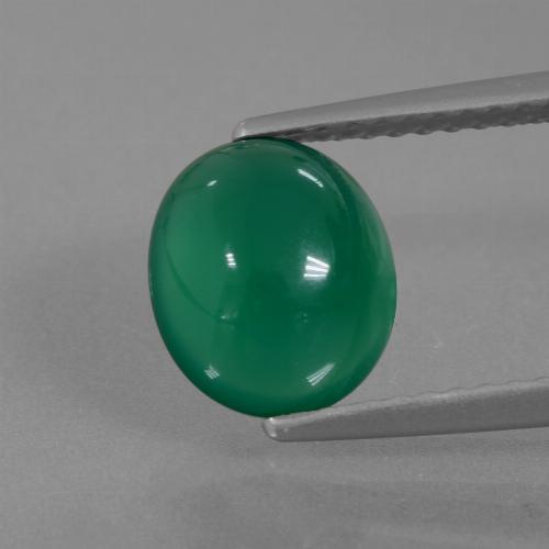 Ágata Verde bosque natural de 1.94 ct, Corte Óvalo, Translúcido