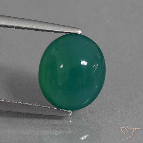 2.64ct Natural Verde medio Ágata, Ovalada, Translúcido
